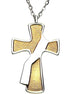 Deacon's Cross 2-toned Pendant (Gold / Stainless Edge) with Chain