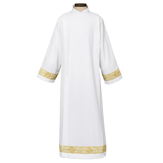 Provence Collection Gold Band Front Wrap Alb