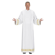 Provence Collection Gold Band Front Wrap Alb