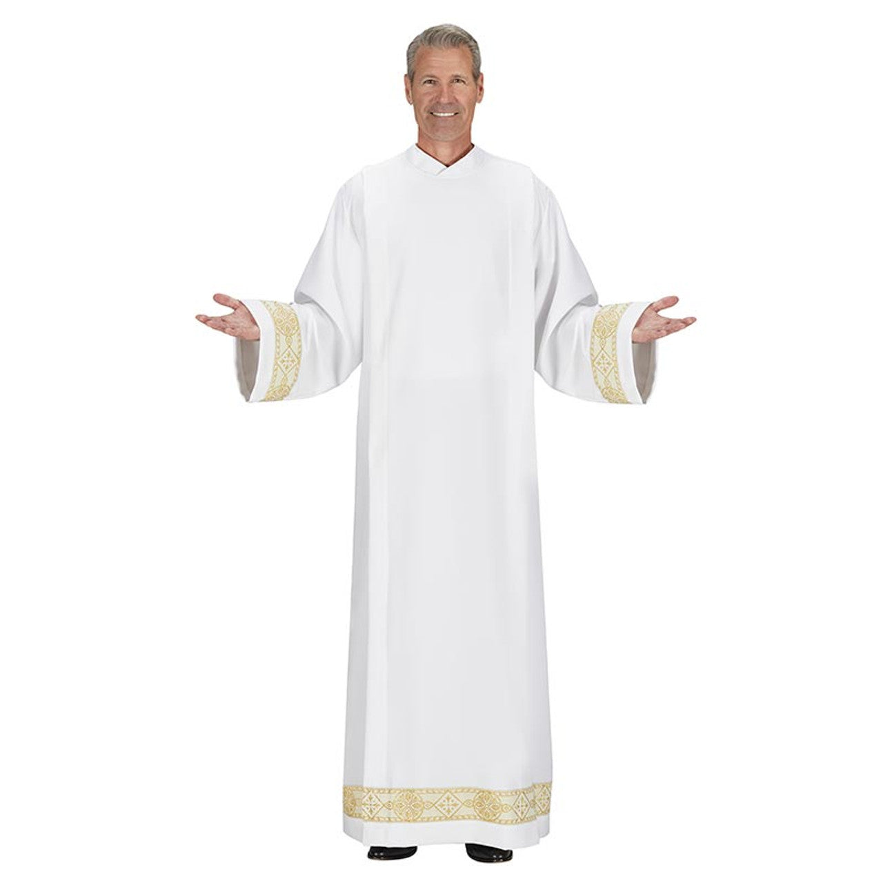 Provence Collection Gold Band Front Wrap Alb