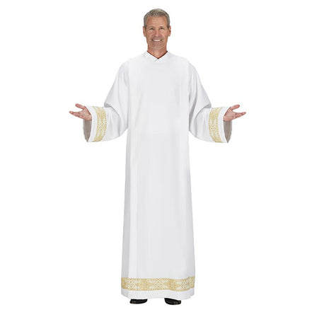 Provence Collection Gold Band Front Wrap Alb