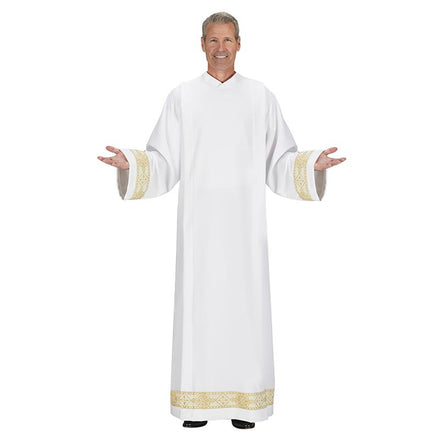 Provence Collection Gold Band Front Wrap Alb