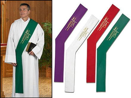 Alpha Omega Smooth Weave Poly Deacon Stole