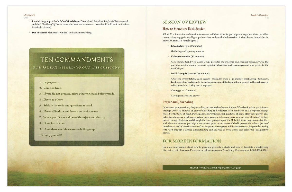 Oremus: A Guide to Catholic Prayer, Leader's Guide