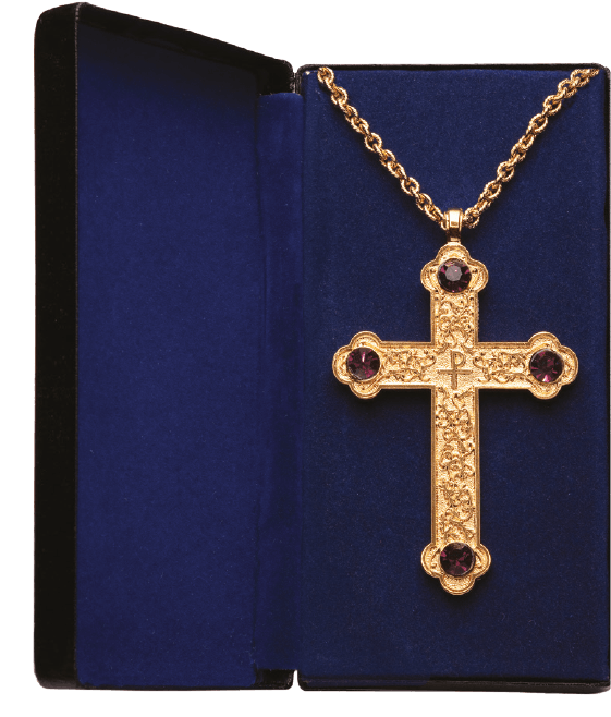 Pectoral Cross w/ Amethyst PC-500G