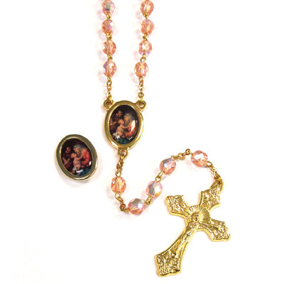 Holy Family Rosary & Lapel Pin Set (Made in Italy)