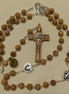 8mm Olive Wood Bead Rosary - St. Benedict