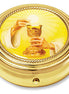Chalice Design Pyx - Epoxy Lid - Medium Size - Brass - Ministerial Quality