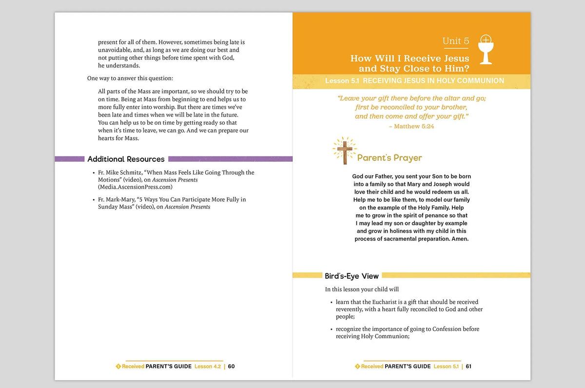Received: Your Journey to First Communion Parent's Guide
