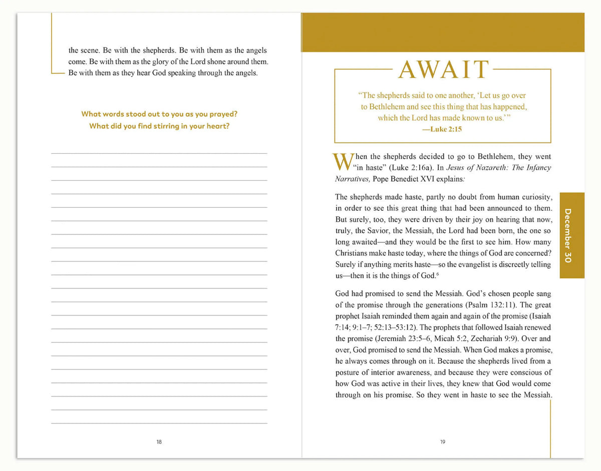 Rejoice and Be Glad, A Journey Through Christmas with the Holy Family, Journal