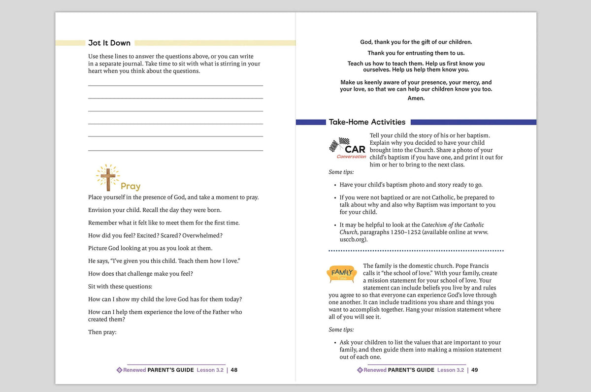Renewed: Your Journey to First Reconciliation Parent's Guide