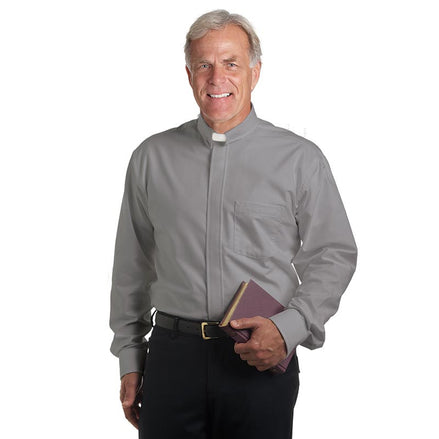 Murphy Long Sleeve Tab Collar Clergy Shirt - Grey