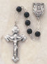 7mm Black Wood Bead Rosary