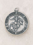 Sterling Silver St. Michael Military Medal - Marine Corps - with 20" Chain