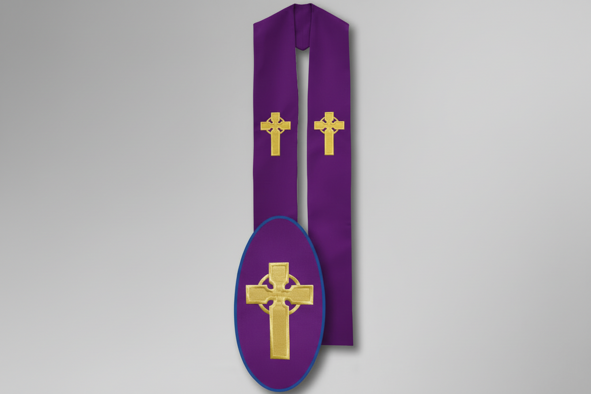 Embroidered Cross Deacon Stole 702