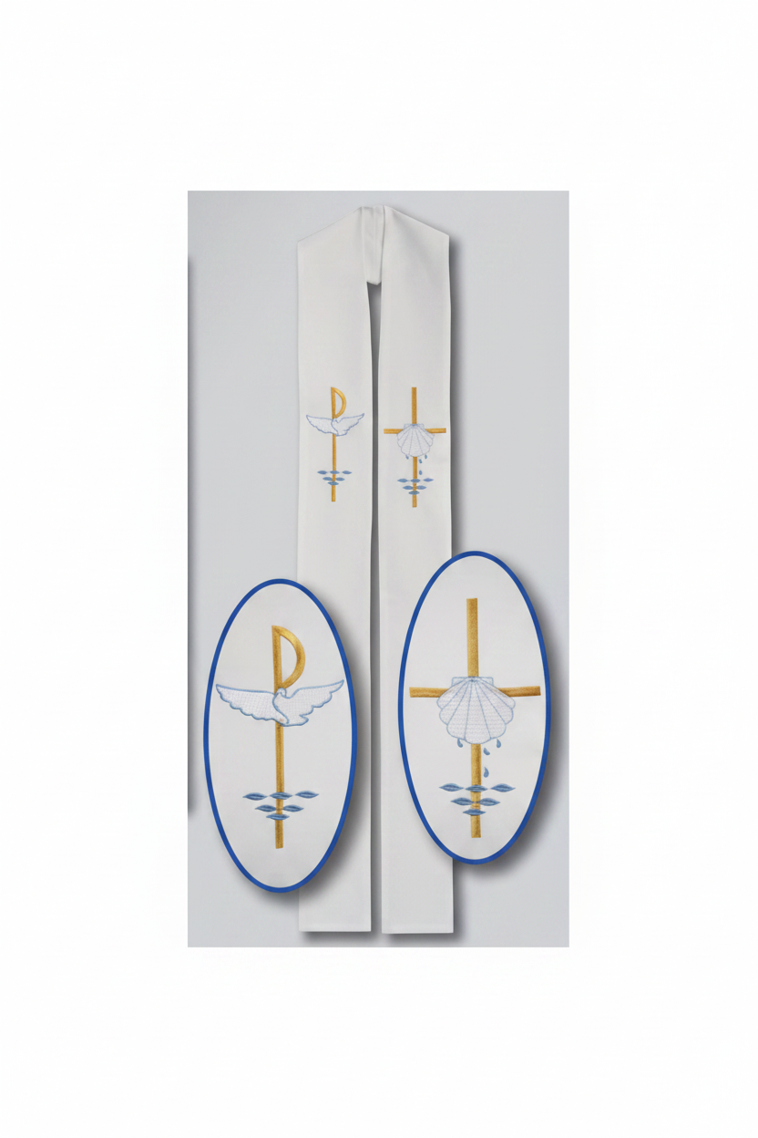 Reversible Stole for Wedding / Baptism (Overlay or Deacon Available)
