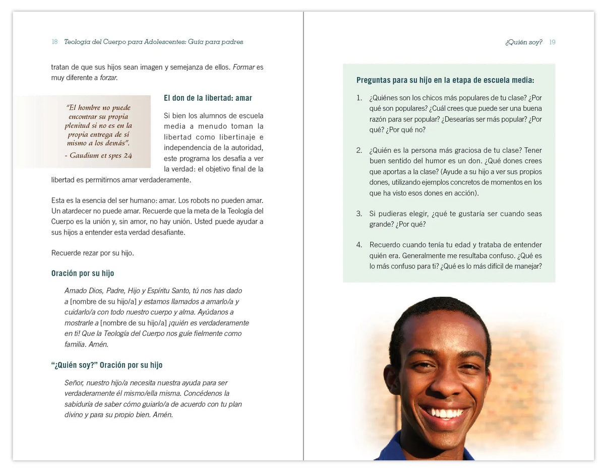 Theology of the Body for Teens: Middle School Edition Parent's Guide (Spanish Edition)