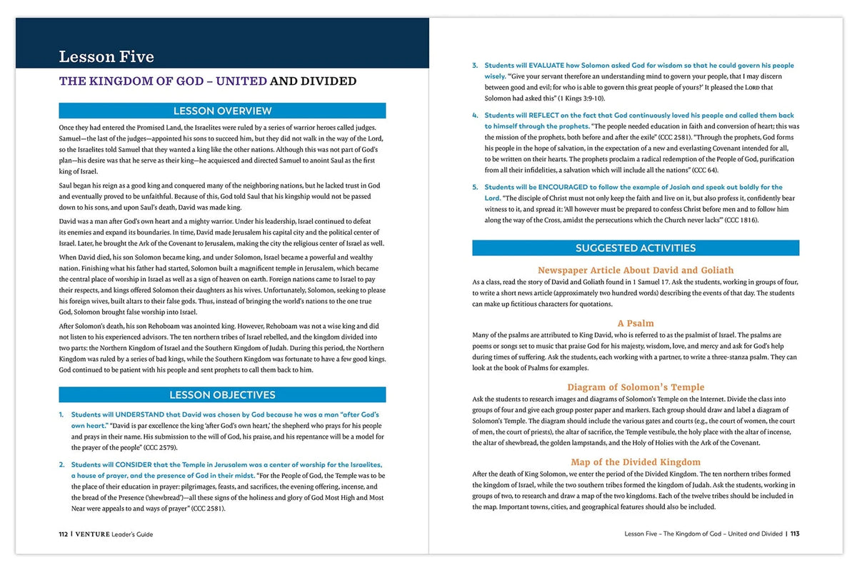 Venture: The Bible Timeline for High School, Leader's Guide