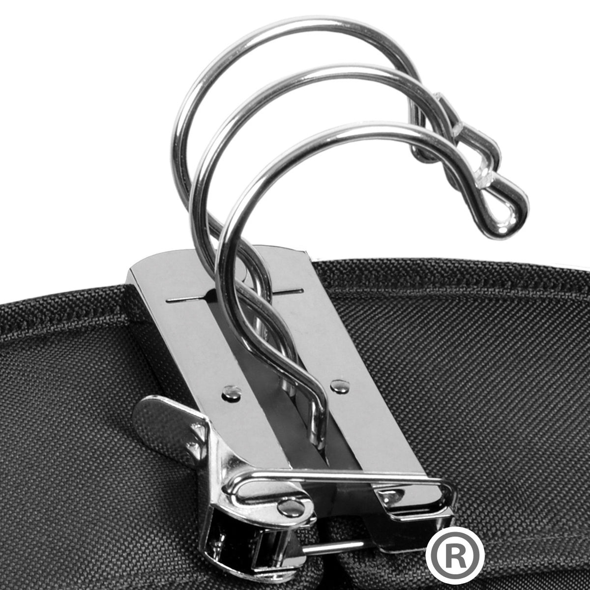 WallyLock clamp securing wooden hangers