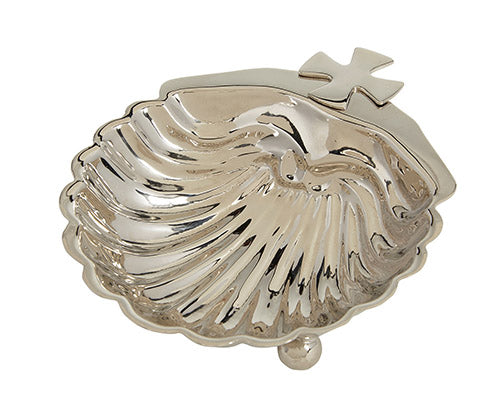 Brass Baptismal Shell - Nickel Plated Style