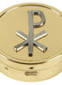 Brass Ministerial Quality Silver Plate Chi Rho Design -  Medium Size  Pyx - Holds 10 Hosts