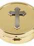 Brass Ministerial Quality Silver Plate Cross - Medium Size Pyx - #YC932 - holds 10 hosts