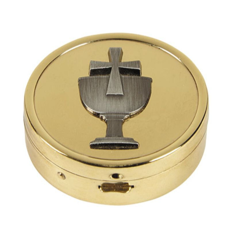Chalice Embossed Pyx - Holds 10 Hosts