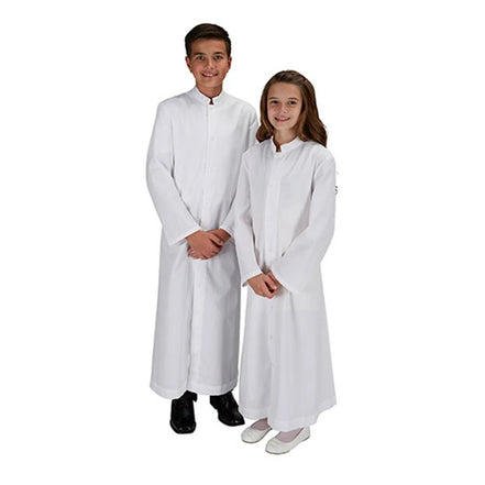 White altar server cassocks for youth