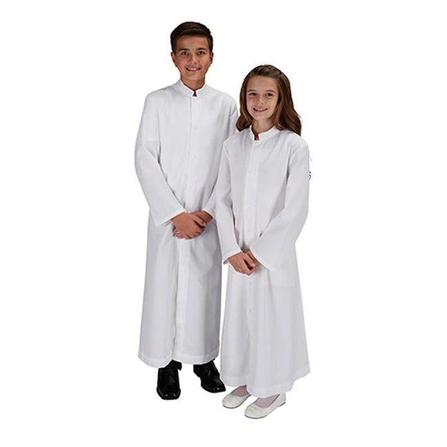 White altar server cassocks for youth