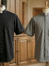 Clergy Shirt - Grey or Black - Easy Care Two Pocket Short Sleeve - 65% Poly / 35% Cotton - RJ Toomey