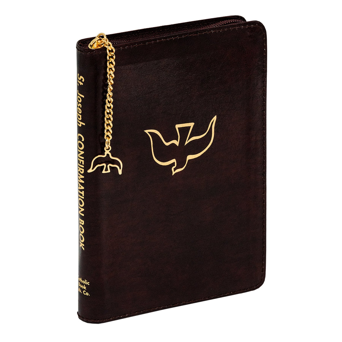 Saint Joseph Confirmation Book - Bonded Leather - Zipper Close - Burgundy image 1