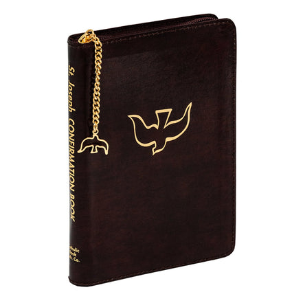 Saint Joseph Confirmation Book - Bonded Leather - Zipper Close - Burgundy image 1