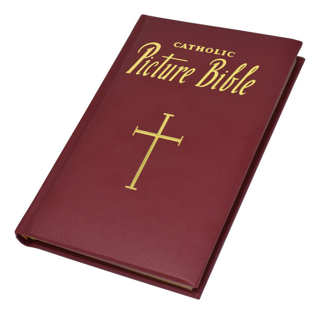 New Catholic Picture Bible - 5 3/4 X 8 3/4 Edition - Padded - Burgundy image 1