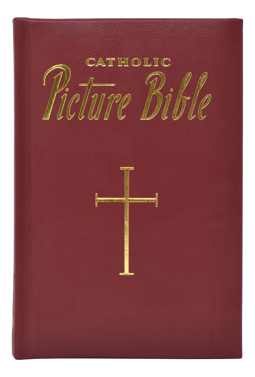 New Catholic Picture Bible - 5 3/4 X 8 3/4 Edition - Padded - Burgundy image 5