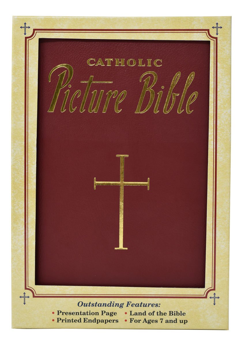 New Catholic Picture Bible - 5 3/4 X 8 3/4 Edition - Padded - Burgundy image 7