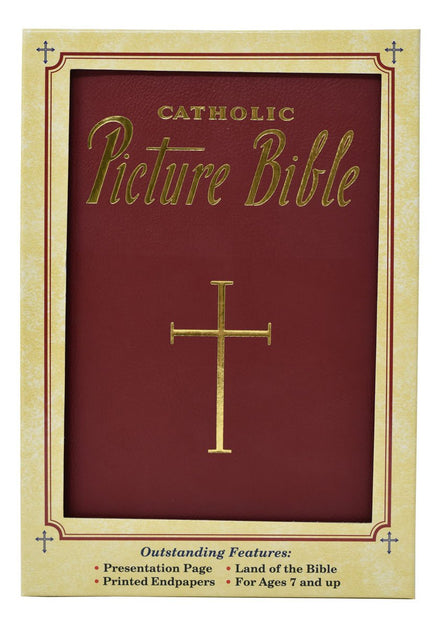 New Catholic Picture Bible - 5 3/4 X 8 3/4 Edition - Padded - Burgundy image 7