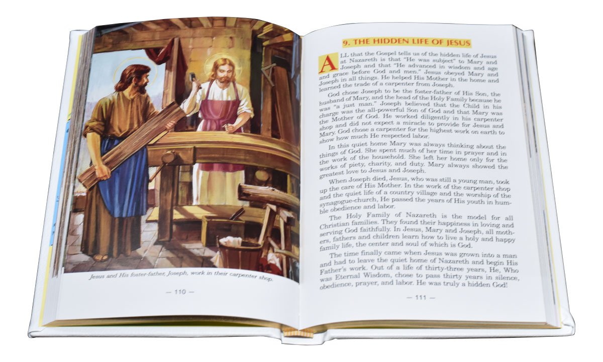 New Catholic Picture Bible - 5 3/4 X 8 3/4 Edition - Padded - White image 6