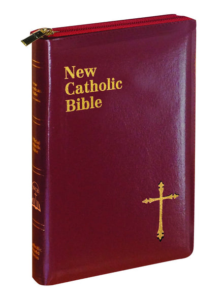 St. Joseph New Catholic Bible - Compact Size - Zipper Close - Burgundy image 1