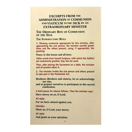 Excerpts From The Administration Of Communion And Viaticum To The Sick - Default Title image 1