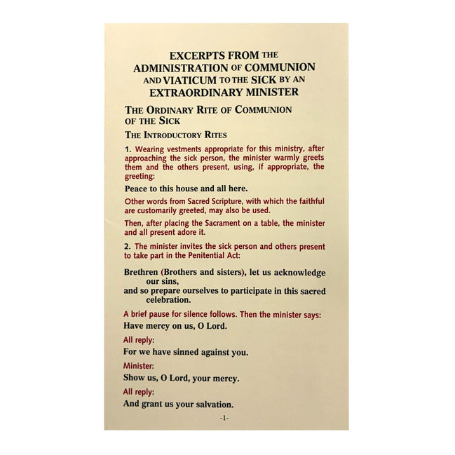 Excerpts From The Administration Of Communion And Viaticum To The Sick - Default Title image 1