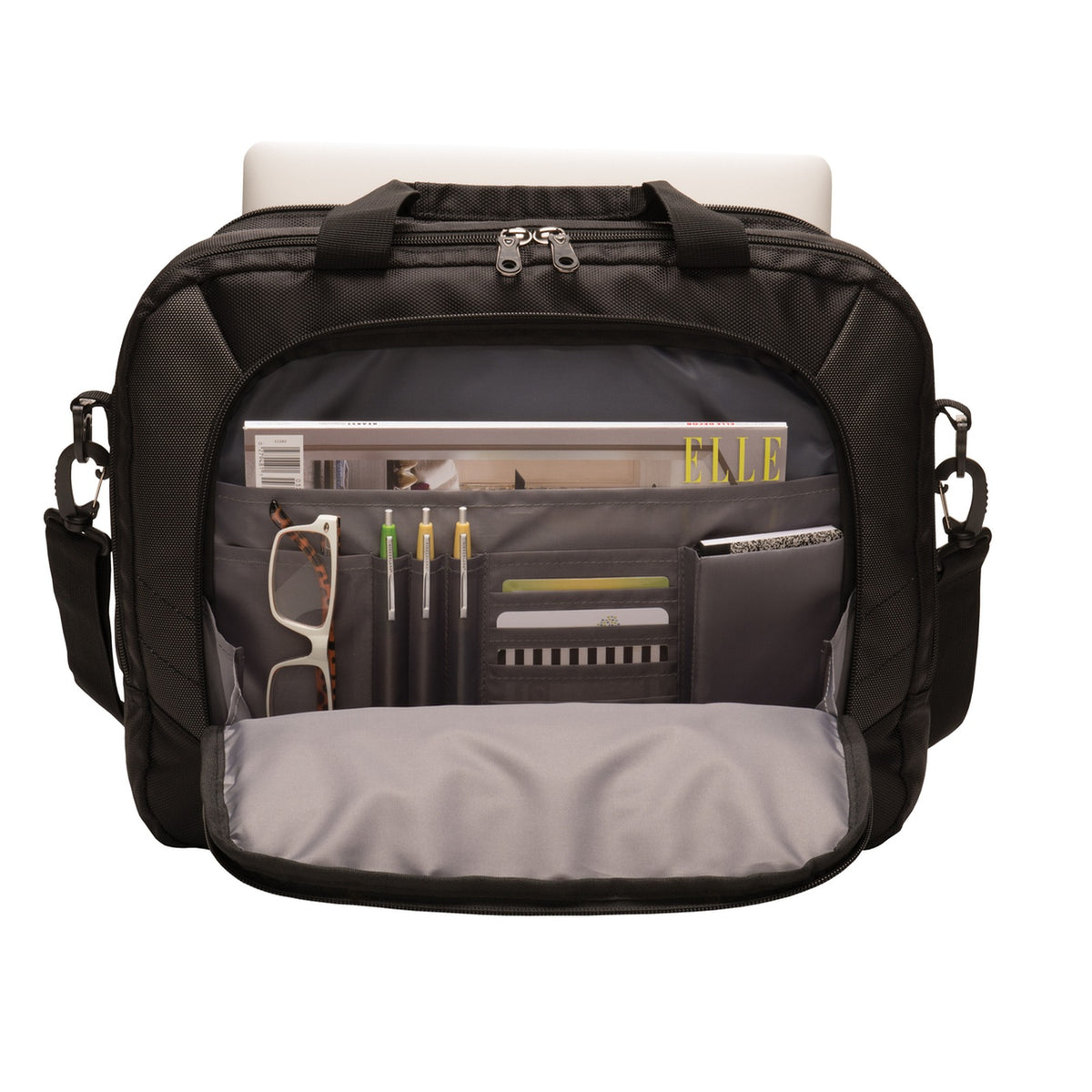 Deacon Cross embroidered Port Authority Commuter Brief - Black view 3