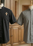 Deacon Cross Clergy Shirt - Grey or Black - Easy Care Two Pocket Short Sleeve - 65% Poly / 35% Cotton - Beau Veste