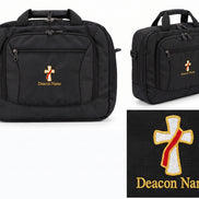 Deacon Cross Embroidered Commuter Briefcase - Personalization Available