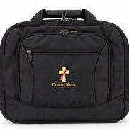 Deacon Cross Embroidered Commuter Briefcase - Personalization Available