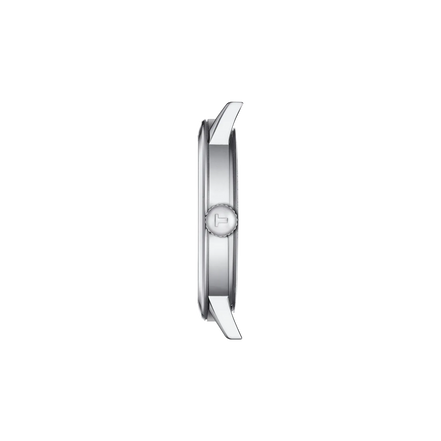Side profile of the Tissot Classic Dream 42mm stainless-steel watch