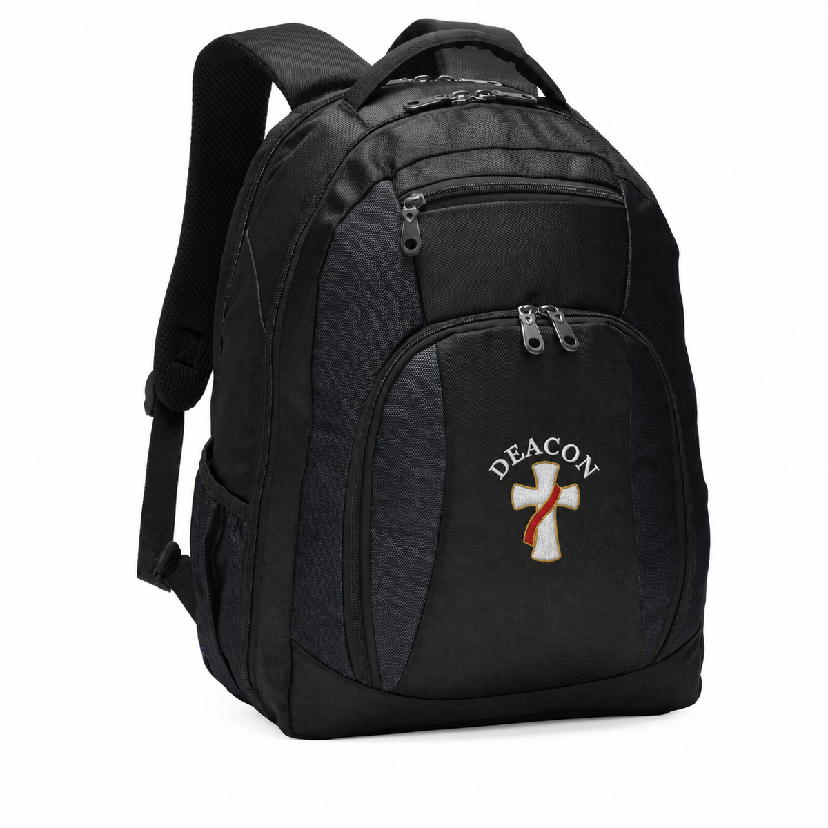 Deacon Cross Embroidered Commuter Backpack - Personalization Available