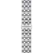 Close-up of the Tissot Classic Dream stainless-steel bracelet and clasp