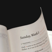 Lay-flat binding detail of the Word on Fire Liturgy of the Hours Second Edition