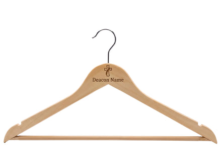 Deacon Cross Solid Maple Hangers - Personalization Available