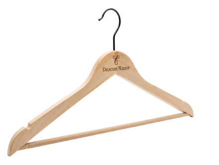 Deacon Cross Solid Maple Hangers - Personalization Available